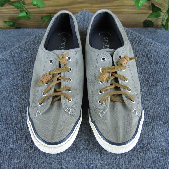 SPERRY Women's Top-Sider Boat Shoe Gray Fabric Sz 8 Medium Gently Used 2025 - Picture 2 of 6